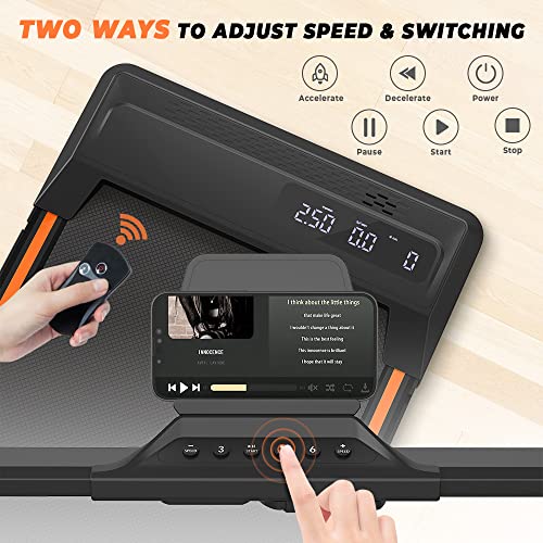 Dskeuzeew 2-in-1 Folding Treadmill with Remote Control