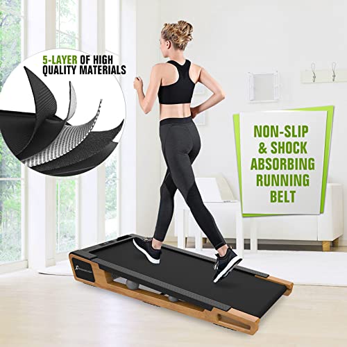 Luxury Wood Finish Bluetooth Treadmill with Incline Adjustment
