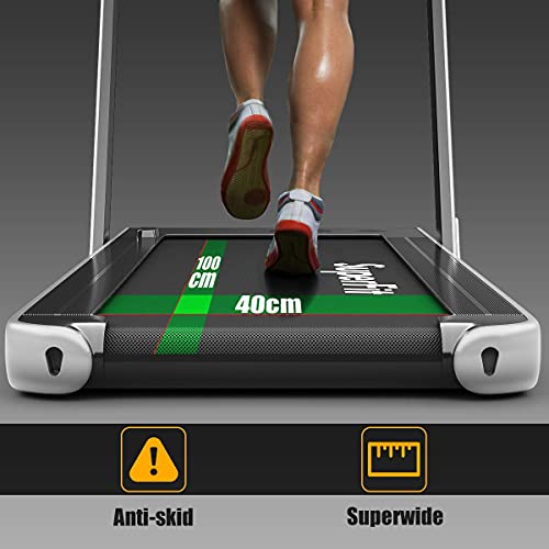 COSTWAY 2-in-1 Folding Treadmill with Bluetooth Speaker
