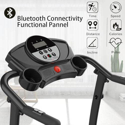 FIT4YOU Folding Motorized Treadmill with Free Waist Plate