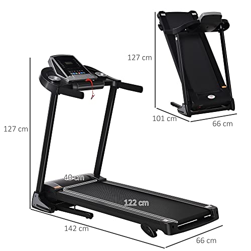 HOMCOM Folding Treadmill with Manual Incline & LED Display