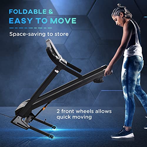 HOMCOM Folding Treadmill with Manual Incline & LED Display