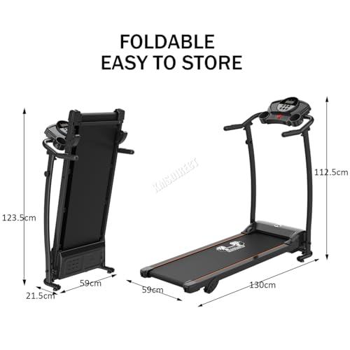 FIT4YOU Folding Motorized Treadmill with Free Waist Plate
