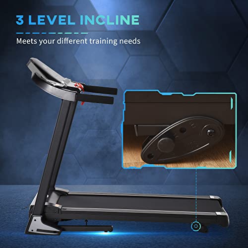 HOMCOM Folding Treadmill with Manual Incline & LED Display