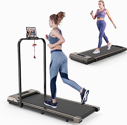 Foldable 2-in-1 Treadmill Walking Pad - LCD Display, Grey