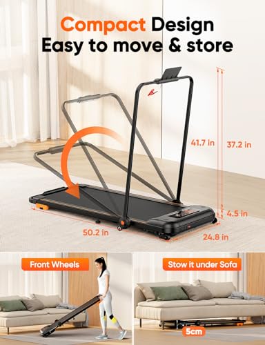 Foldable 2.5HP Treadmill with Incline and Bluetooth Speaker