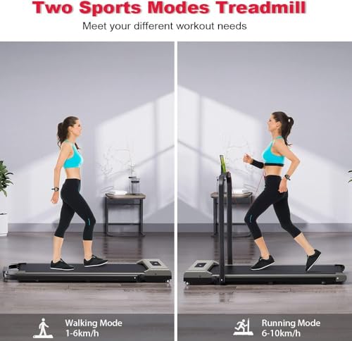 Compact Folding Treadmill with Adjustable Speeds for Home