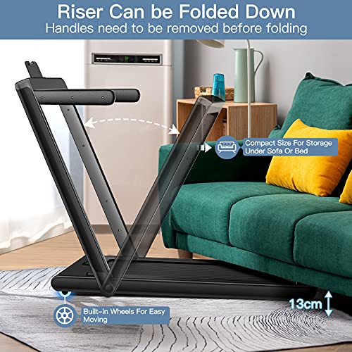 COSTWAY 2-in-1 Folding Treadmill, 2.25HP Motor, Bluetooth Speaker