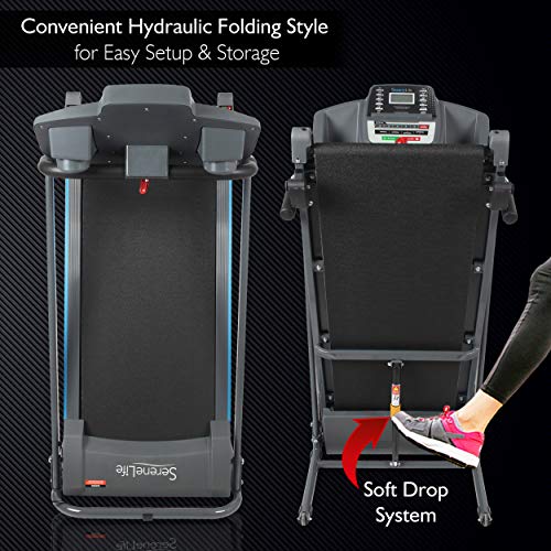SereneLife Folding Electric Treadmill - Motorized Running Machine