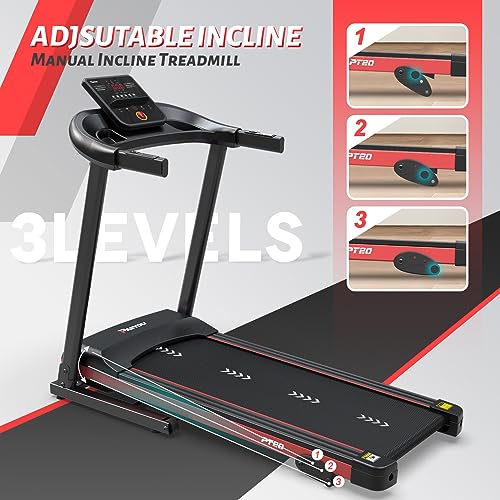 PASYOU Foldable Treadmill - Bluetooth Connectivity, 15 Pre-Programs