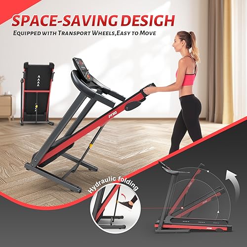 PASYOU Foldable Treadmill - Bluetooth Connectivity, 15 Pre-Programs