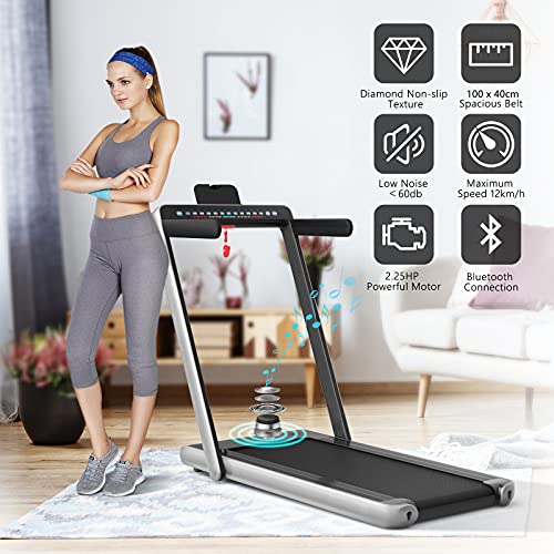 COSTWAY 2 in 1 Folding Treadmill for Home