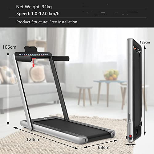 COSTWAY 2 in 1 Folding Treadmill for Home