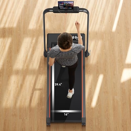 Home Folding Treadmill with Wide Belt, 1-12KM/H (Orange)