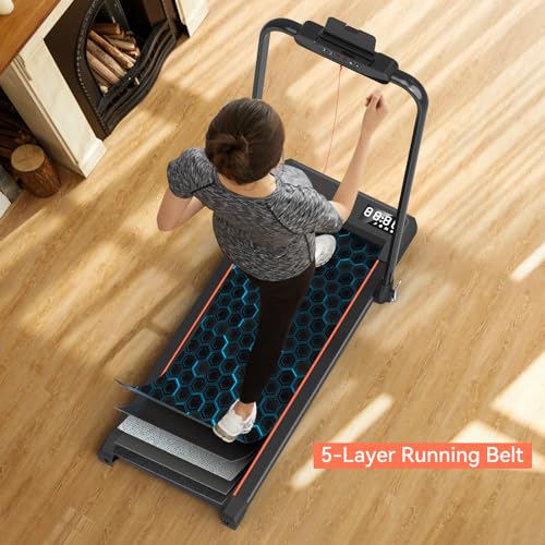 Home Folding Treadmill with Wide Belt, 1-12KM/H (Orange)