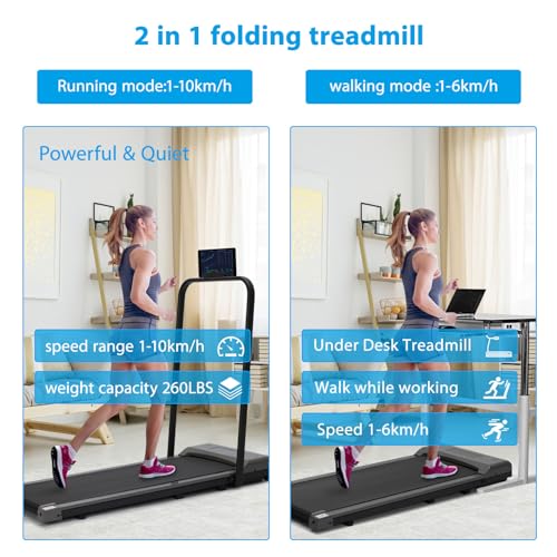 Trintion Folding Treadmill, 2.5hp Walking Pad, Home/Office Fitness