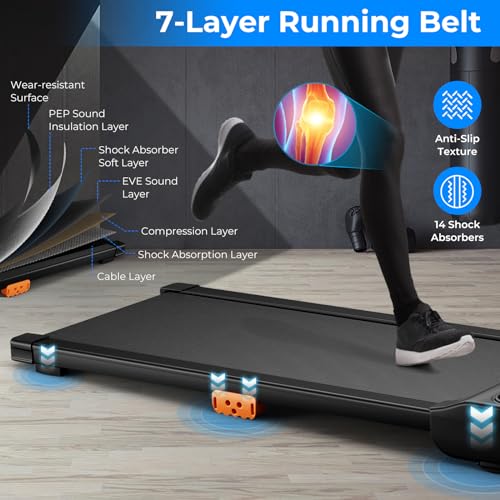 COSTWAY 2-in-1 Under Desk Treadmill with Remote Control