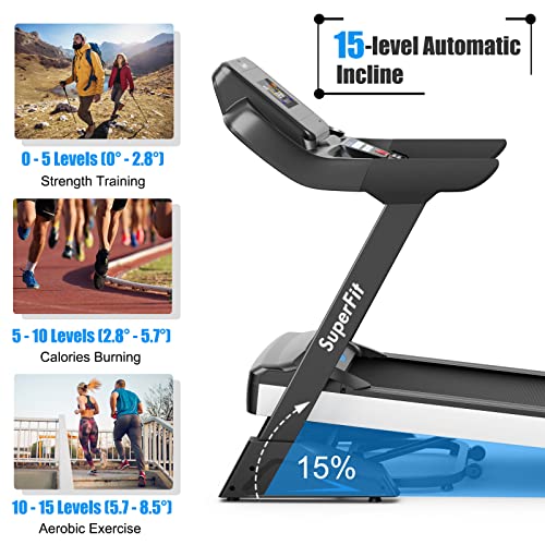 COSTWAY 4.75HP Folding Treadmill with Auto Incline