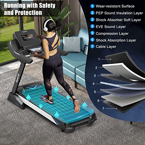 COSTWAY 4.75HP Folding Treadmill with Auto Incline