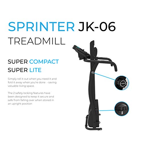 FIT4HOME Electric Treadmill Black JK06 Foldable Running Machine