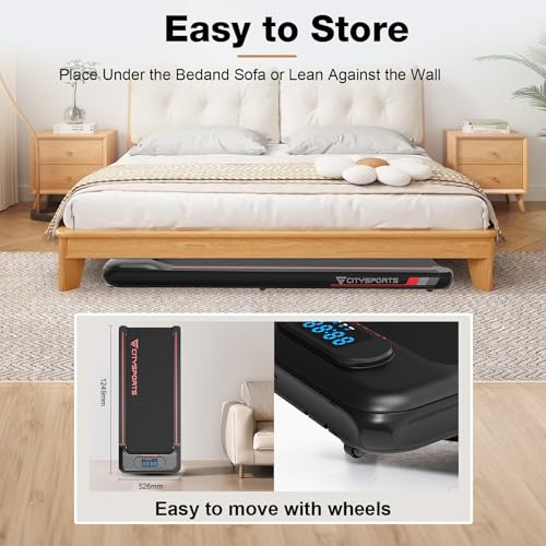 CITYSPORTS 2-in-1 Walking Pad Treadmill with APP/Remote