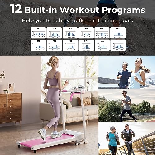 COSTWAY Foldable Compact Treadmill with 12 Preset Programs