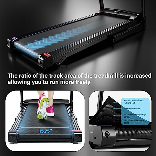 Folding Treadmill with Bluetooth Speaker - Adjustable Speeds