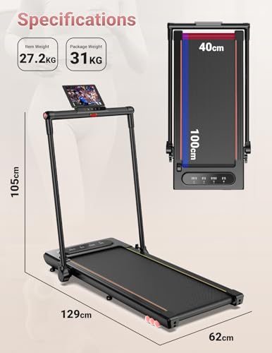 Under Desk Folding Treadmill - Adjustable Speeds