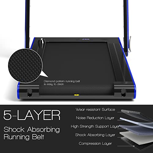 SPOTRAVEL 2-In-1 Folding Electric Treadmill with Bluetooth Speaker