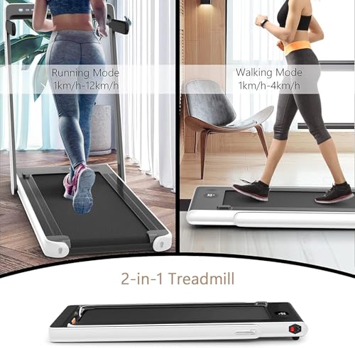 COSTWAY 2 in 1 Under Desk Treadmill - White
