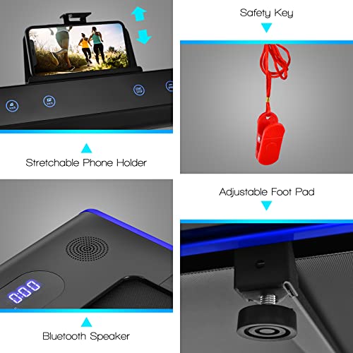 SPOTRAVEL 2-In-1 Folding Electric Treadmill with Bluetooth Speaker