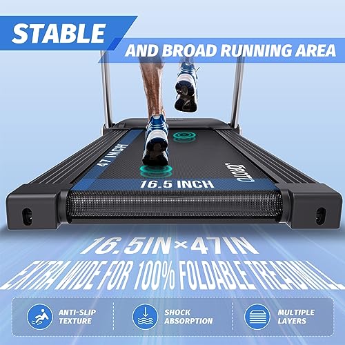 JOROTO Foldable Treadmill 2.5HP Bluetooth LED Display 265lbs