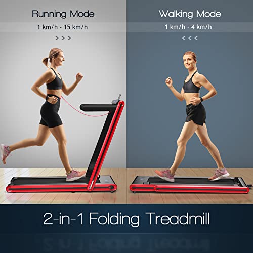Foldable 2-in-1 Treadmill with Bluetooth Speaker & App