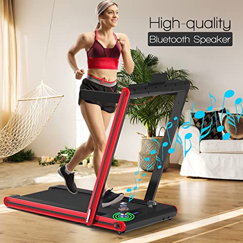 Foldable 2-in-1 Treadmill with Bluetooth Speaker & App