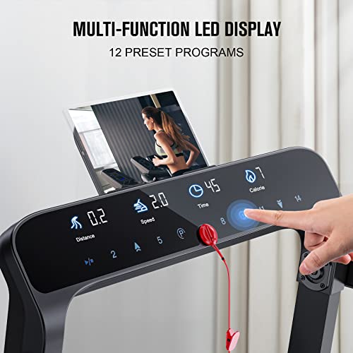 Foldable Treadmill with Incline & Bluetooth - Black