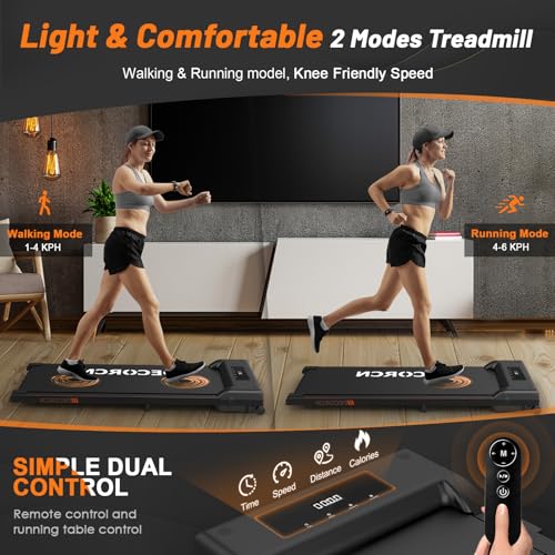 Decorcn Walking Pad: Foldable Treadmill with Remote & Bluetooth
