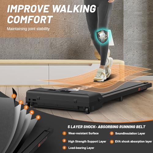 Decorcn Walking Pad: Foldable Treadmill with Remote & Bluetooth