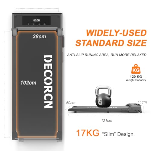 Decorcn Walking Pad: Foldable Treadmill with Remote & Bluetooth