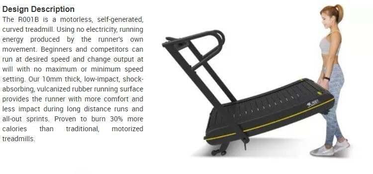 Curved Self-Powered Manual Treadmill Home Exercise Machine