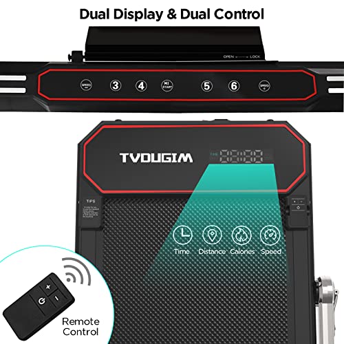 Tvdugim Foldable Treadmill, 2.5HP, Wide Running Belt