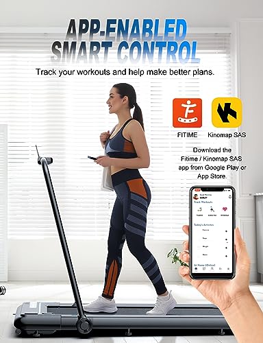 Foldable Treadmill with Powerful Motor, Shock Absorption Belt