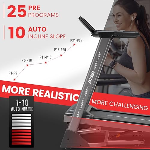 PASYOU Bluetooth Folding Treadmill with Incline