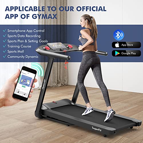 COSTWAY Folding Treadmill - 4.75HP, Incline, Bluetooth Speaker