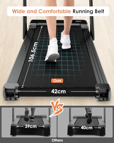 Foldable 2.5HP Treadmill with Shock Absorbtion, LED Display