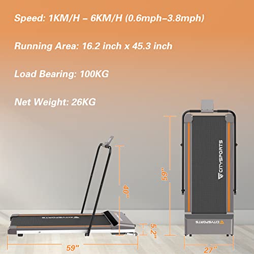 CITYSPORTS Tapis de Course Pliant, Tapis de Marche Electrique