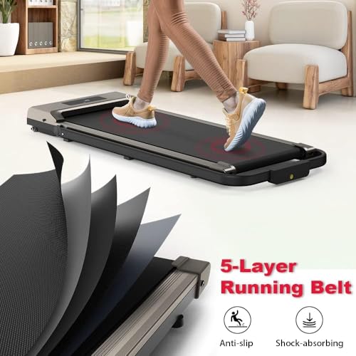 Jupgod Folding Treadmill, 2.5HP Under Desk, Adjustable Speeds
