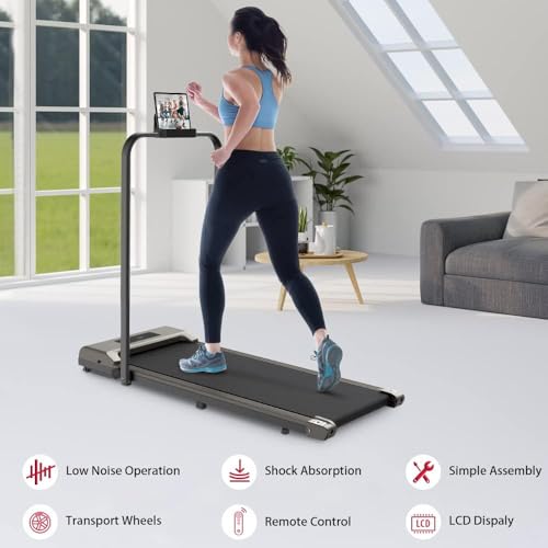 Jupgod Folding Treadmill, 2.5HP Under Desk, Adjustable Speeds