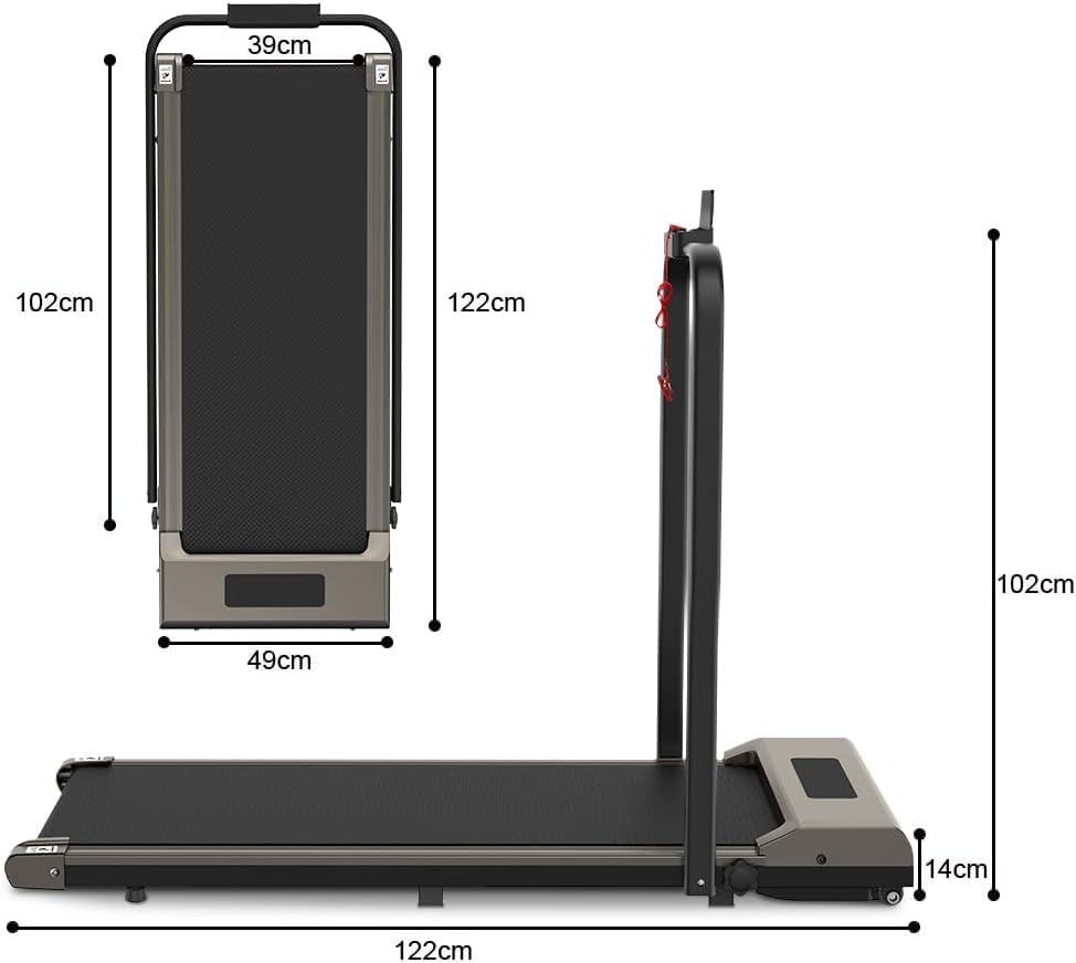 Jupgod Folding Treadmill, 2.5HP Under Desk, Adjustable Speeds