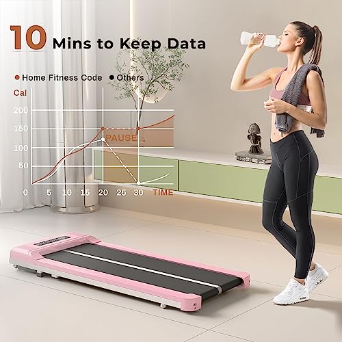 Portable Under Desk Treadmill with Bluetooth Speaker (Pink)