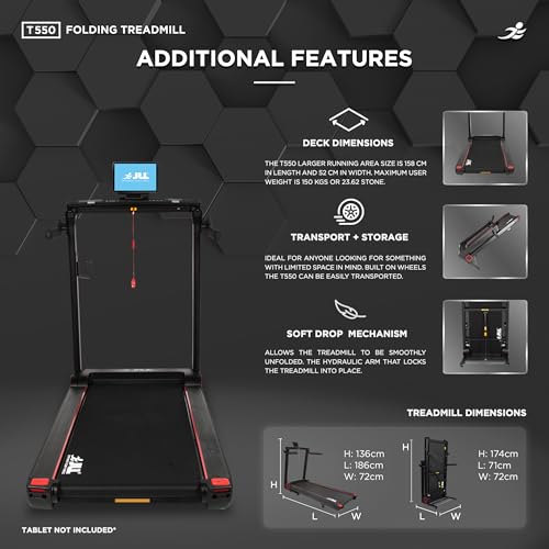 JLL T550 Digital Home Treadmill, 4.5HP Motor, Bluetooth